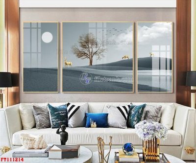 File in ấn File tranh hiện đại pha lê gương FT111214 chuyên nghiệp