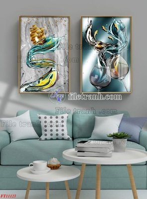 File tranh File tranh bộ hiện đại FT11127 (gốc) in vải canvas