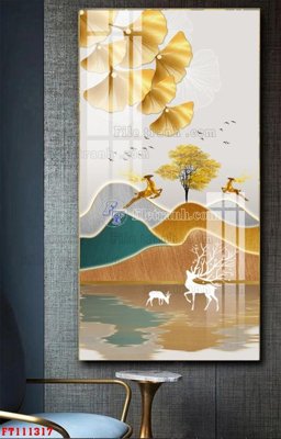 File in trần File tranh hiện đại pha lê gương FT111317 (bản gốc) bầu trời