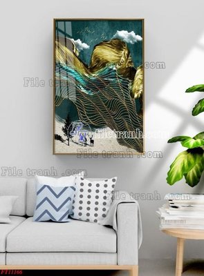 File in trần File tranh bộ hiện đại FT11166 (file gốc) hoa văn 3D