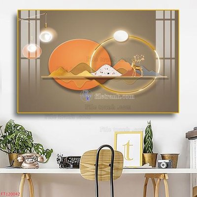 Ảnh mô tả file gốc in mica File tranh hiện đại pha lê gương FT120042