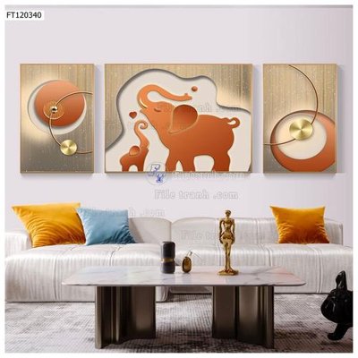 File in trần File tranh hiện đại pha lê gương FT120340 (bản gốc) hoa văn