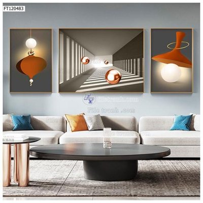 File tranh File tranh hiện đại pha lê gương FT120483 (bản gốc) in lụa 5D