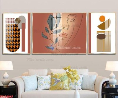 File gốc File tranh bộ hiện đại FT121047 (in mica) trang trí