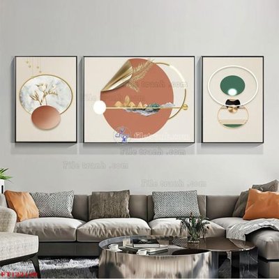 Download file gốc File tranh bộ hiện đại FT122129 (in lụa) hoa lá