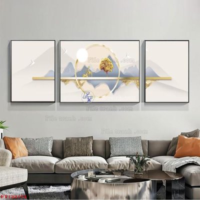 Tải file File tranh bộ hiện đại FT122174 (gốc) in tranh tráng gương