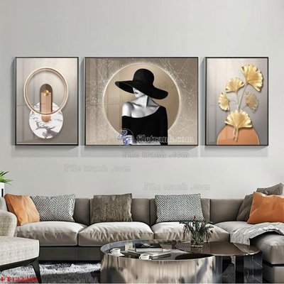 File gốc File tranh bộ hiện đại FT122204 (in tráng gương) hiện đại