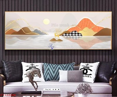 Download file File tranh bộ hiện đại FT122266 (gốc) in mica đèn LED