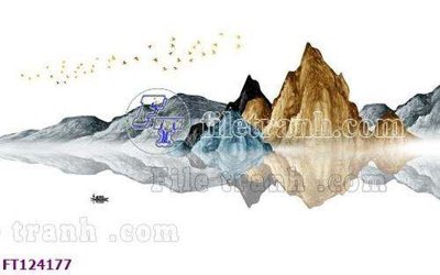 File tranh File tranh bộ hiện đại FT124177 (bản gốc) in lụa 3D