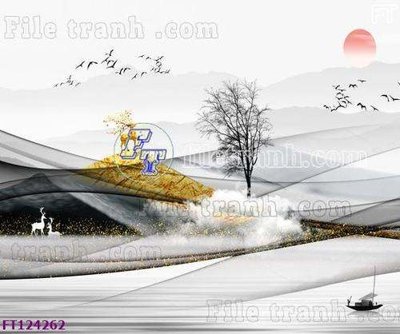 File gốc File tranh bộ hiện đại FT124262 (in tráng gương) hiện đại