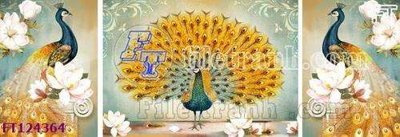 File gốc File tranh bộ hiện đại FT124364 (in mica) trang trí