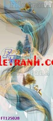 File gốc File tranh bộ hiện đại FT125028 (in lụa) hoa văn cổ điển