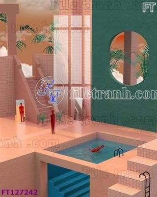 File gốc File tranh bộ hiện đại FT127242 (in lụa) tranh phong thủy