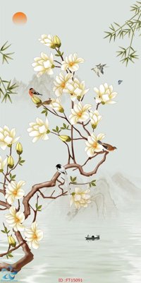 File gốc Tranh trang trí lối vào FT15091 (in lụa) chi tiết cao