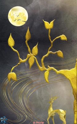 File tranh Tranh trang trí lối vào FT15148 (bản gốc) in lụa 5D