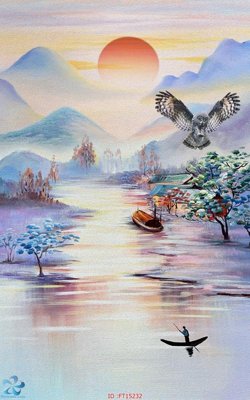 File in trần Tranh trang trí lối vào FT15232 (file gốc) hoa văn 3D