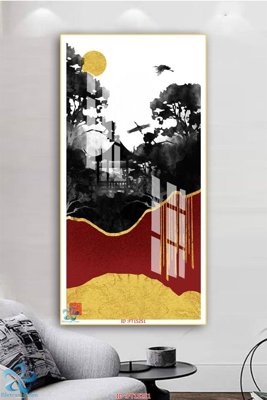 File tranh in tráng gương Tranh trang trí lối vào FT15251 (siêu nét)