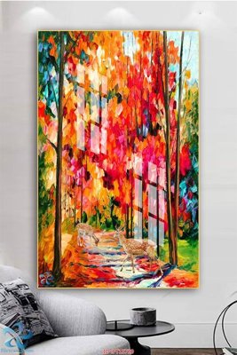 File in mica Tranh trang trí lối vào FT15729 (bản gốc) làm vách ngăn