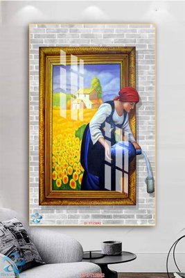 File gốc in mica Tranh trang trí lối vào FT15842 chất lượng