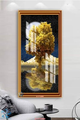 File tranh in tráng gương Tranh trang trí lối vào FT15984 (siêu nét)