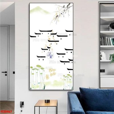 Download file gốc File tranh đơn lối vào FT20967 (in lụa) tranh 3D
