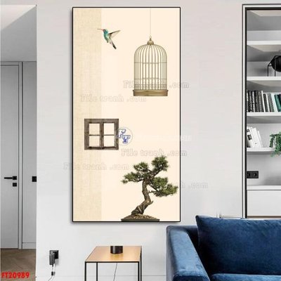 File gốc File tranh đơn lối vào FT20989 (in tráng gương) hiện đại