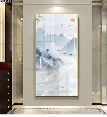 File gốc File tranh đơn lối vào FT21109 (in tráng gương) ốp tường