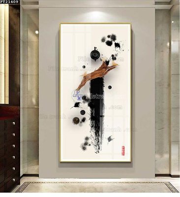 File gốc File tranh đơn lối vào FT21409 (in lụa) cao cấp