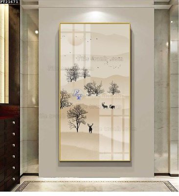 File gốc File tranh đơn lối vào FT21671 (in lụa) tranh thuận buồm