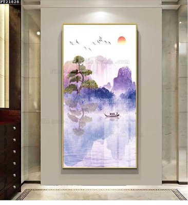 Ảnh gốc File tranh đơn lối vào FT21828 (nét căng) in mica