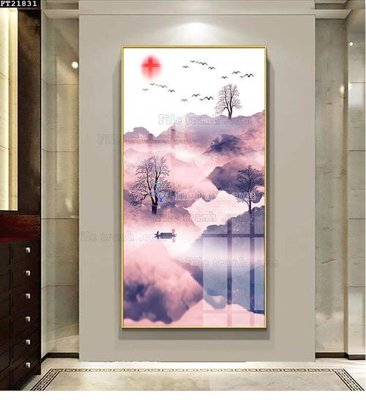 Download file gốc File tranh đơn lối vào FT21831 (in lụa) nghệ thuật