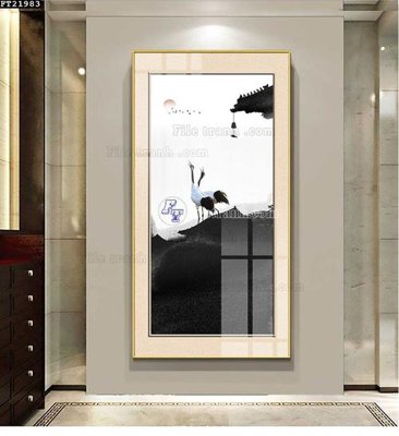 File gốc File in tranh tường đứng lối vào FT21983 (in ấn) màu sắc trung thực