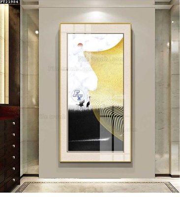 File in ấn cao cấp File in tranh tường đứng lối vào FT21984 (file gốc)
