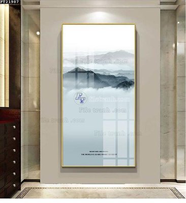 File in ấn File in tranh tường đứng lối vào FT21987 chuyên nghiệp