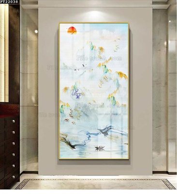 File gốc in ấn File in tranh tường đứng lối vào FT22038 chuẩn màu CMYK