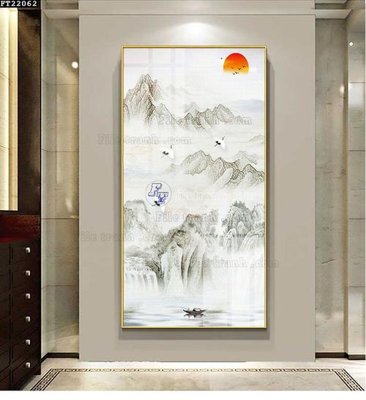 Chi tiết file tranh tráng gương File in tranh tường đứng lối vào FT22062 (ảnh gốc)