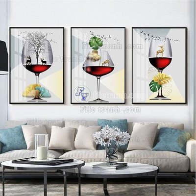 Download file gốc File tranh hiện đại pha lê gương FT261 (in lụa) cao cấp