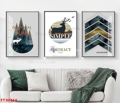 File gốc File tranh bộ hiện đại FT30454 (in tráng gương) hiện đại