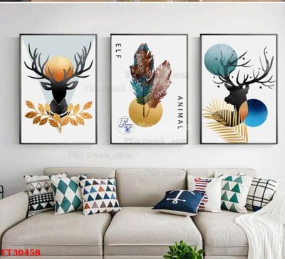 Tải file File tranh bộ hiện đại FT30458 (PSD) cho in tranh 3D
