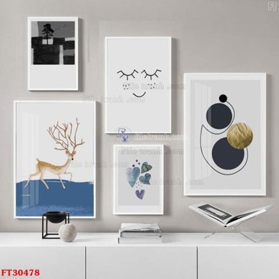 Ảnh gốc File tranh bộ hiện đại FT30478 (siêu chi tiết) để in ấn