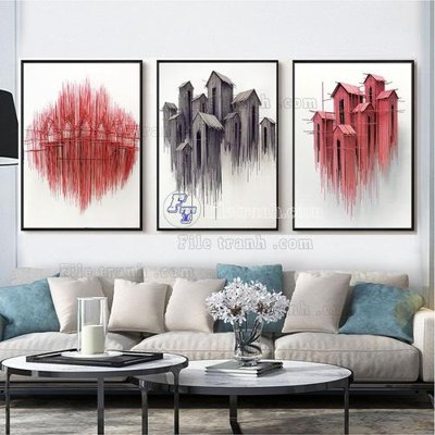 File tranh File tranh hiện đại pha lê gương FT305 (gốc) chủ đề thành phố