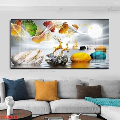 File in trần File tranh bộ hiện đại FT30618 (file gốc) xuyên sáng