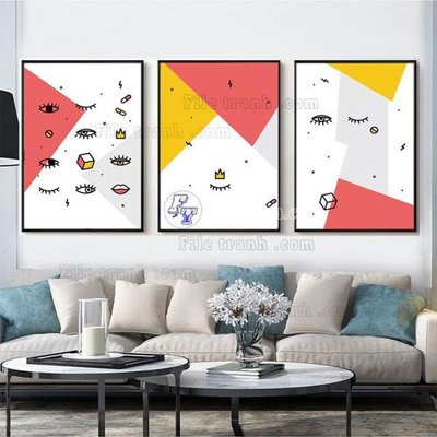 File tranh File tranh hiện đại pha lê gương FT364 (bản gốc) treo quán cafe