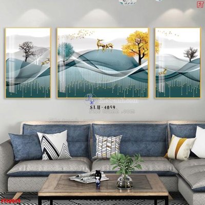 File tranh File tranh bộ hiện đại FT40059 (bản gốc) in lụa 3D
