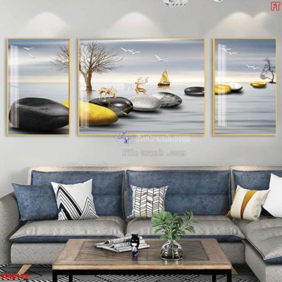 Tải file gốc File tranh bộ hiện đại FT40172 (in bạt) quảng cáo