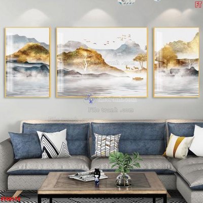 File gốc in mica File tranh bộ hiện đại FT40174 chất lượng