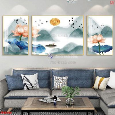 Tải file gốc in lụa File tranh bộ hiện đại FT40184 siêu nét