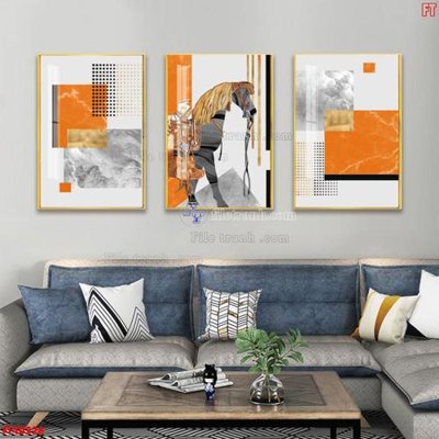 File PSD File tranh bộ hiện đại FT40226 (gốc) cho in quảng cáo