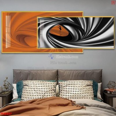 Hình ảnh file gốc File tranh bộ hiện đại FT40357 cho in UV