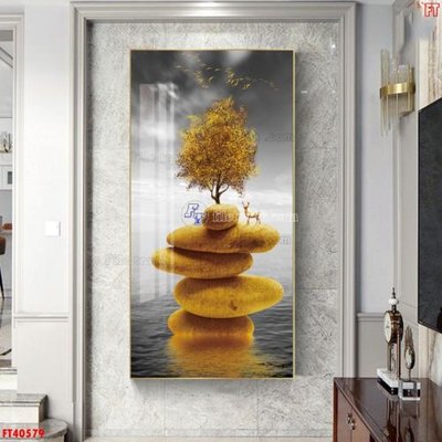 File in trần File tranh bộ hiện đại FT40579 (bản gốc 3D) sống động